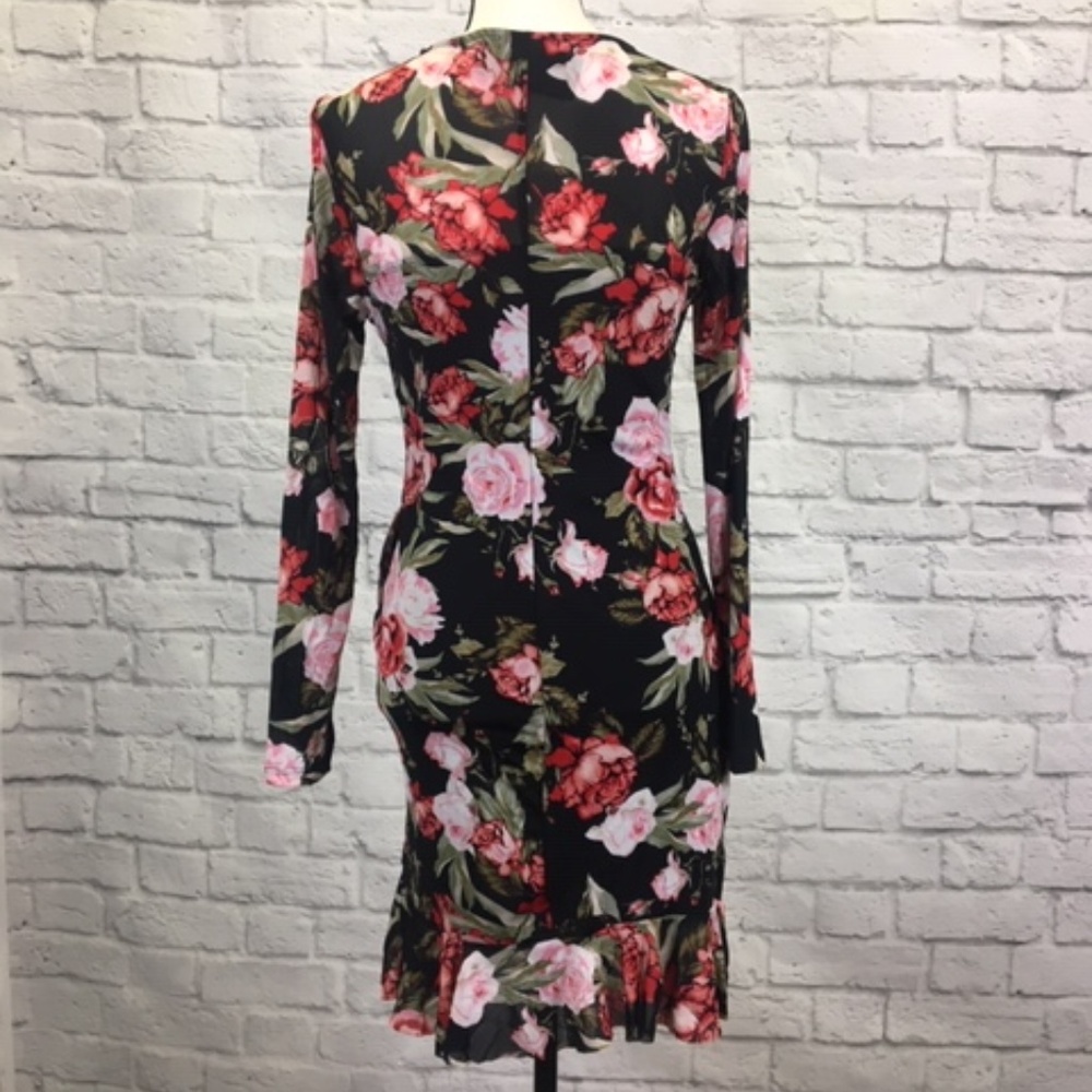 Juniors' Rose-Print Mesh Ruffle Dress - Picture 5 of 8